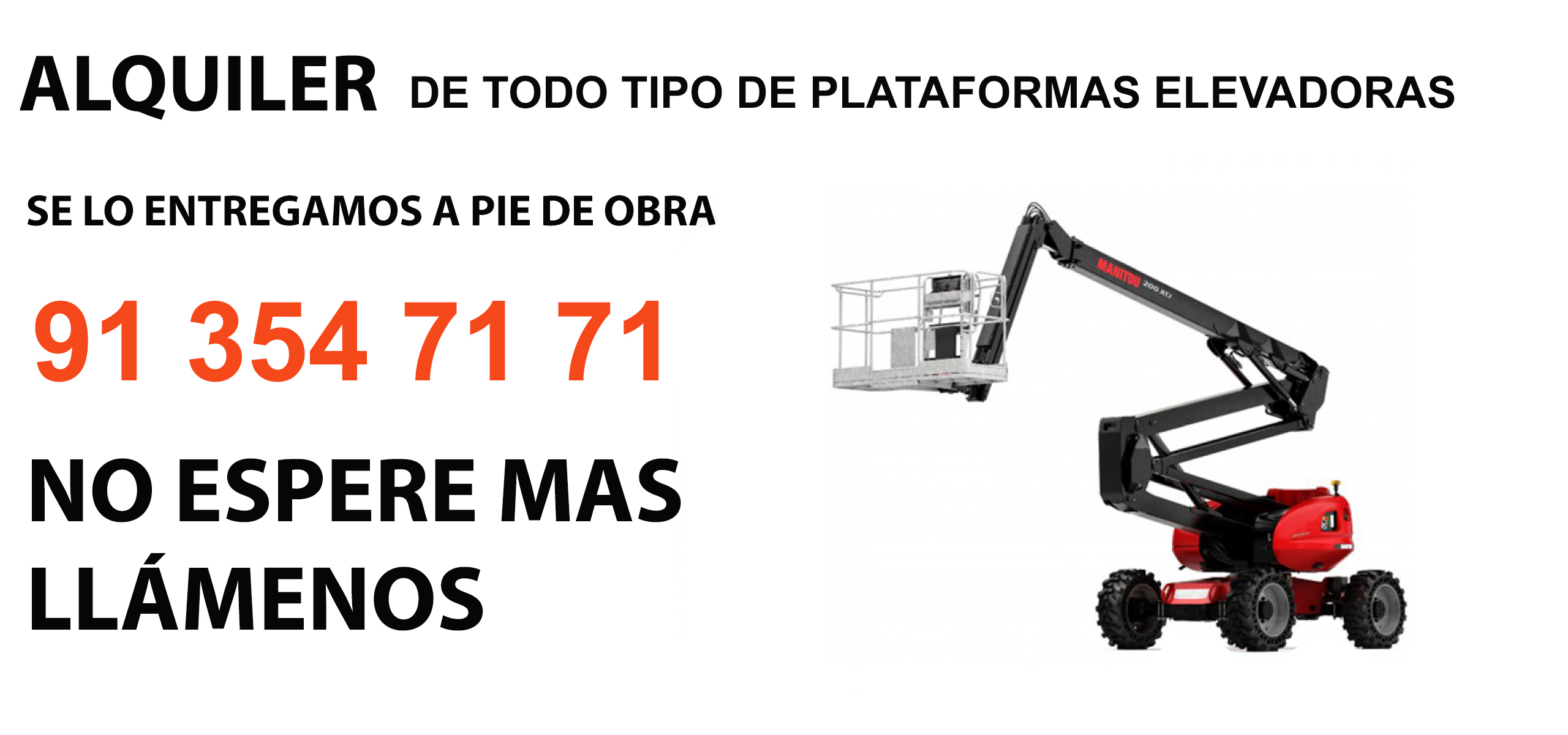 Alquiler Plataforma elevacion en Valdemaqueda
